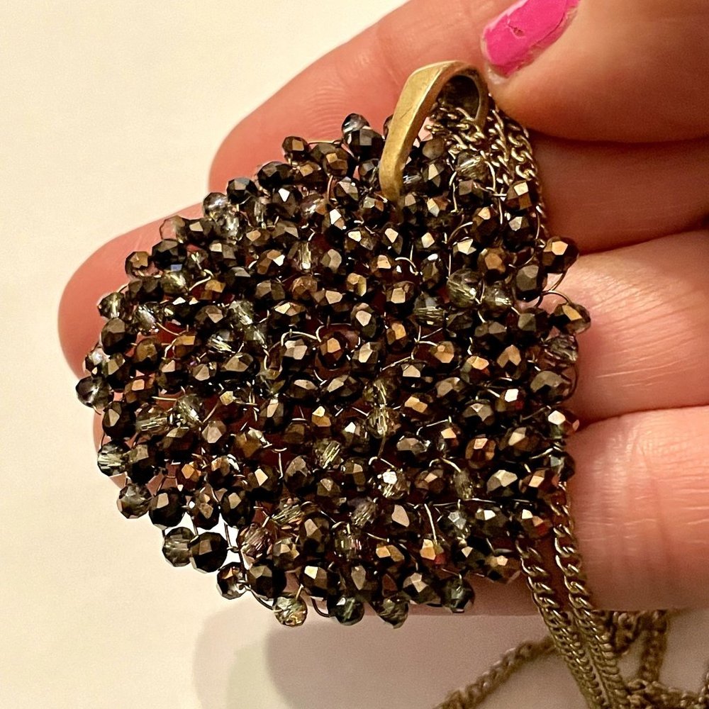 Vintage Kenneth Cole Golden Crystal Woven Pendant Necklace